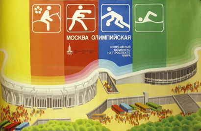 JEUX OLYMPIQUES Affiche de XXIIe Jeux Olympiques de Moscou pour les sports équestres,...