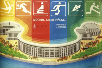 JEUX OLYMPIQUES Affiche de XXIIe Jeux Olympiques de Moscou pour la gymnastique, l'athlétisme,...