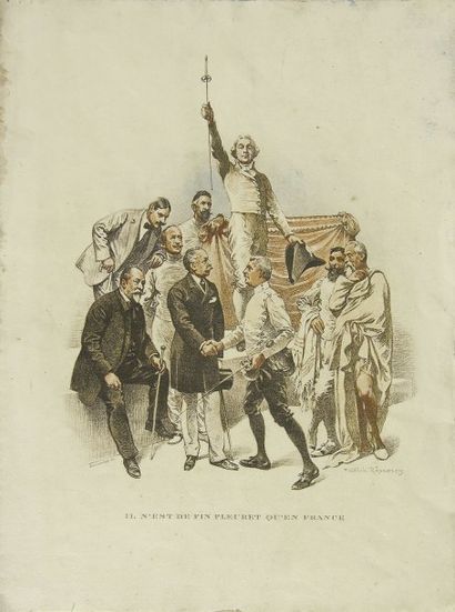 ESCRIME Huit programmes d'Assaut illustré par Frédéric Régamey. 27 mai 1895 - Palais...