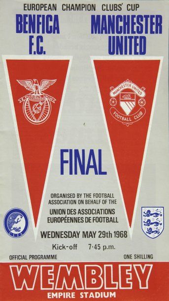 FOOTBALL Programme de la finale de la Coupe des Clubs Champions Européens 1968 entre...