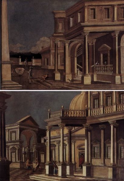 École italienne du XVIIIe siècle. Ecole Vénitienne du XVIIIème siècle Cours de Palais...