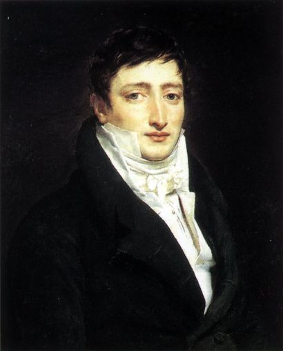 ROUGET (Georges, 1784-1869) Portrait de jeune homme à la redingote verte Toile, ignée...