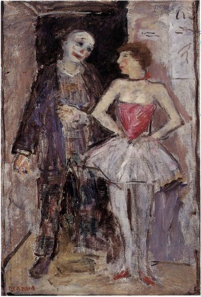 EDZARD (Dietz, 1893-1963) 3000 Arlequin et Colombine.Huile sur toile, signée en bas...
