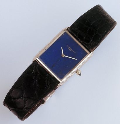 VACHERON CONSTANTIN MONTRE DE POIGNET en or gris. Cadran lapis lazuli. Mouvement...