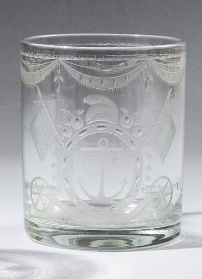 null Gobelet cylindrique France, fin du XVIIIe siècle. Gobelet cylindrique en verre...