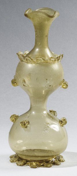 null Vase gourde à double renflement Espagne ou Murano à la façon de l'Espagne, XIXe...