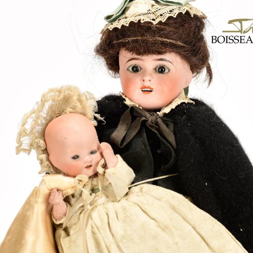 Null Limoges und Armand Marseille,
 la Nurse et son bébé, lot de deux poupées do&hellip;