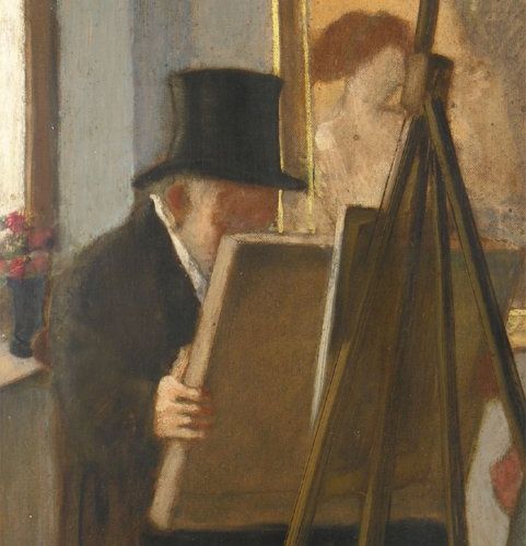 RASSENFOSSE Armand (1862-1934) Le collectionneur de tableaux Huile sur carton, s&hellip;