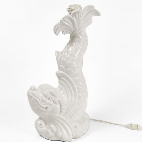 Null Lampe en forme de triton, Italie, milieu du XXe s 

Céramique blanche, H 45&hellip;