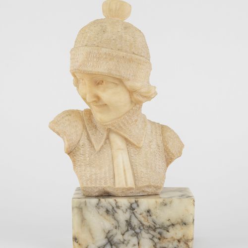Null Ecole italienne XIXe s

Buste, marbre sculpté, signé Guerrieri, H 33 cm
