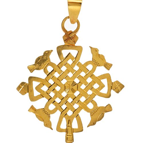 Null Pendentif à motif de croix éthiopienne ajourée

Or 585, H 5 cm, 9 g