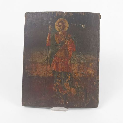 Null Icône grecque, XIXe s

Saint personnage, tempera sur panneau, 28x23 cm