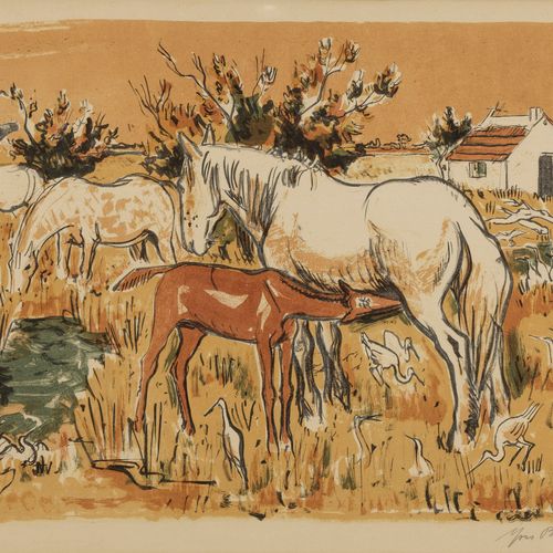 Null Yves Brayer (1907-1990)

Jument et poulain, gravure, 37x55 cm
