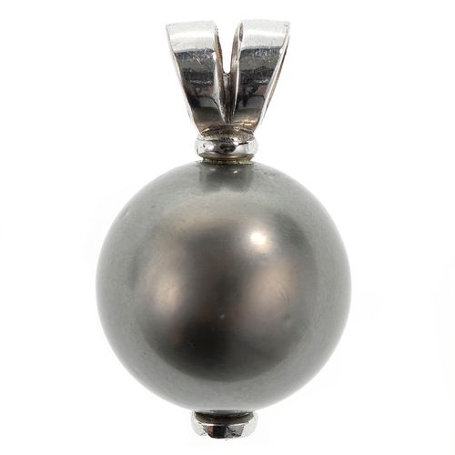Null Pendentif retenant une perle de Tahiti (D env. 16 mm)

Or gris 750, L 2,5 c&hellip;