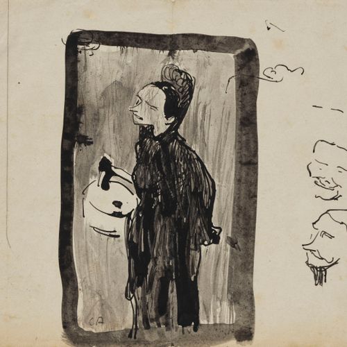 Null Cuno Amiet (1866-1961)

Femme au lavabo, encre et lavis sur papier, 18x22 c&hellip;