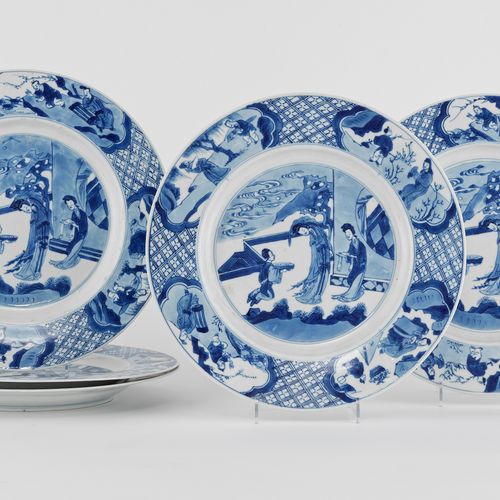 Null Suite de cinq assiettes, Chine, dynastie Qing (1644-1912), marque Chenghua &hellip;