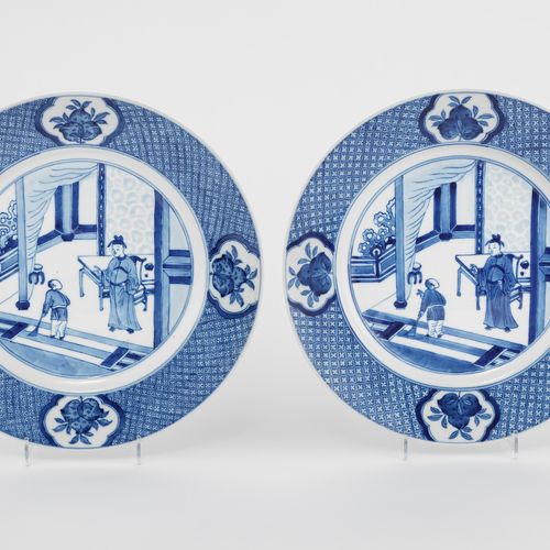 Null Paire de grandes assiettes, Chine, époque Kangxi (1654-1722), marque apocry&hellip;