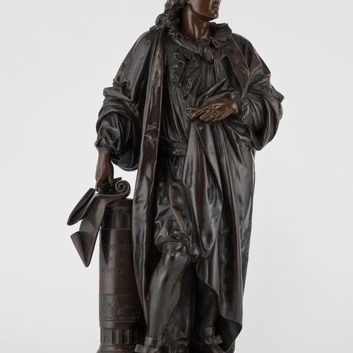 Null D'après Carrier Belleuse (1824-1887)

Portrait de Denis Papin, bronze patin&hellip;