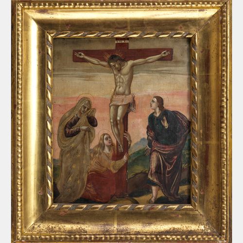 Null Ecole XIXe s

Crucifixion, huile sur panneau, 30x25 cm