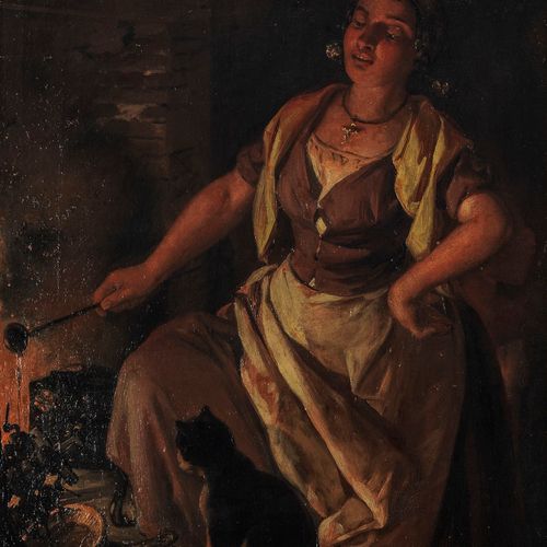 Null Angelo Inganni (1807-1880)

Gitane et chat, huile sur toile, signée, 46x38 &hellip;