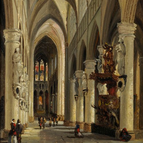 Null Ecole hollandaise, XIXe s

Intérieur d'une église, huile sur panneau, datée&hellip;