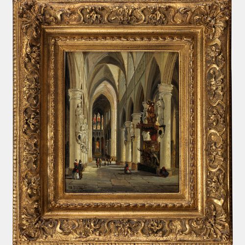 Null Ecole hollandaise, XIXe s

Intérieur d'une église, huile sur panneau, datée&hellip;