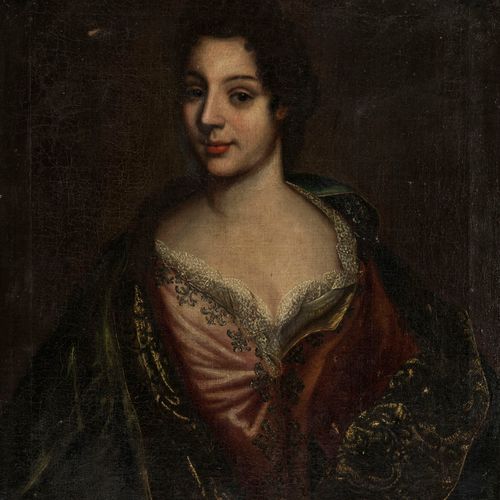 Null Ecole XVIIIe s 

Portrait d'une élégante, huile sur toile, 78x63 cm