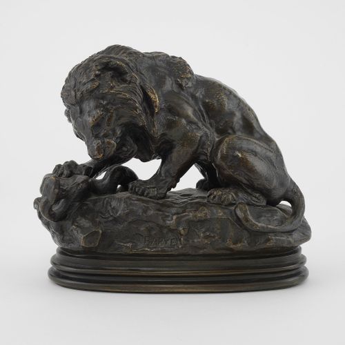 Null Antoine-Louis Barye (1796-1875)

Lion au serpent, bronze à patine brune, si&hellip;