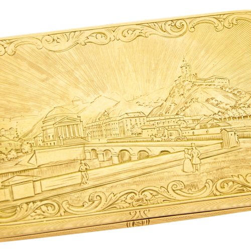Continental Gold Snuff Box Tabatière continentale en or vers 1850 Rectangulaire,&hellip;