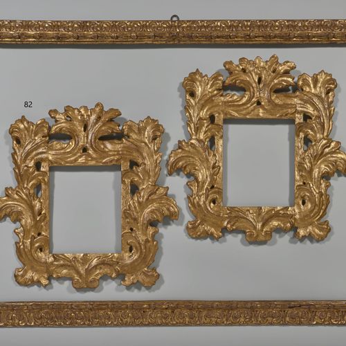 Null Italie, Bologne, XVIIe siècle 
Cadre en bois sculpté et doré à profil renve&hellip;