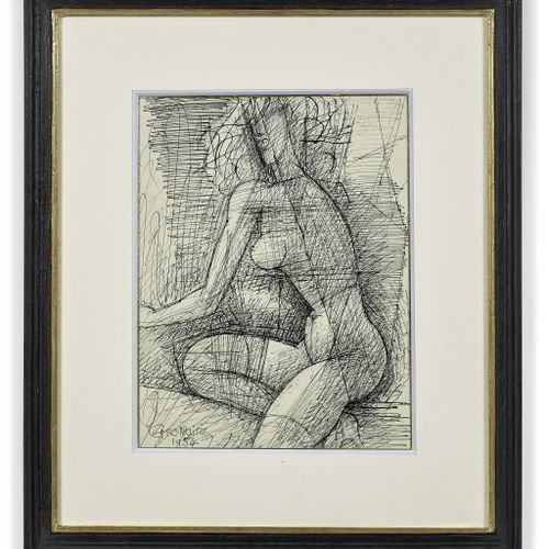 Null Marcel GROMAIRE 1892 - 1971
Femme nue assise - 1954
Encre de Chine sur papi&hellip;