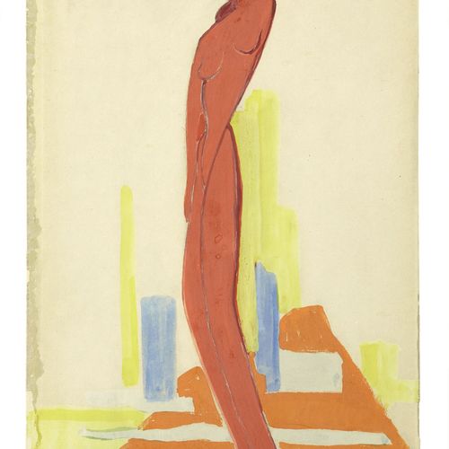 Null Janos MATTIS TEUTSCH 1884 - 1960
Figure debout - circa 1925-1926
Gouache su&hellip;
