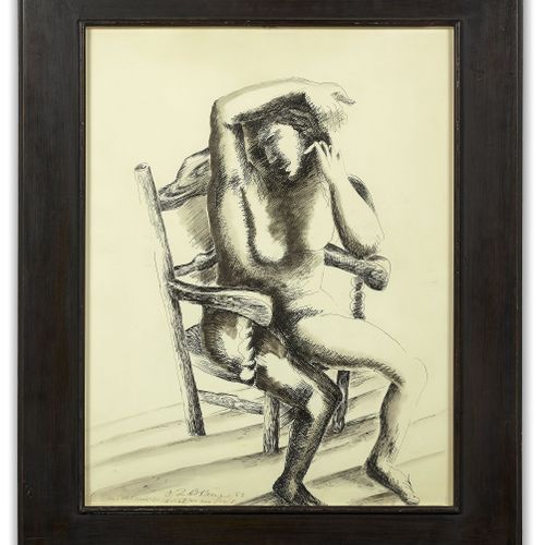 Null Ossip ZADKINE 1890 - 1967
Nu assis dans un fauteuil - 1952
Encre de Chine e&hellip;