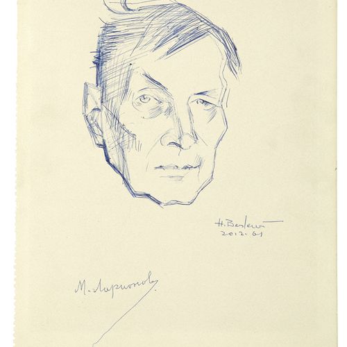 Null Henryk BERLEWI 1894 - 1967
Portrait de Mikhail Larionov - 1961
Stylo bille &hellip;
