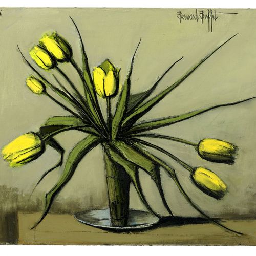 Null Bernard BUFFET 1928 - 1999
Les tulipes jaunes - 1976
Huile sur toile
Signée&hellip;