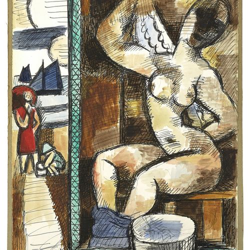 Null Marcel GROMAIRE 1892 - 1971
Après le bain - 1928
Aquarelle et encre de Chin&hellip;