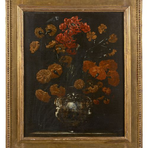 Attribué à Tommaso SALINI Rome, 1575 1625 Vase de fleurs sur un entablement Huil&hellip;