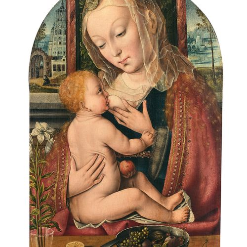 Null Pays-Bas, XVIe siècle 
La Vierge à l'Enfant allaitant
Huile sur panneau de &hellip;