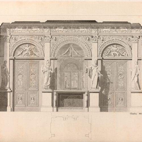 Null Charles PERCIER Paris, 1764 - 1838
Projet présumé pour les salles du musée &hellip;