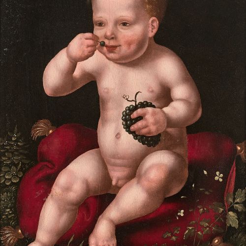 Null Pays-Bas, XVIe siècle Suiveur de Joos van Cleve
Le Christ enfant aux raisin&hellip;
