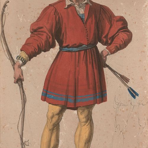 Null François-André VINCENT Paris, 1746 - 1816
Guillaume Tell, étude de costume &hellip;