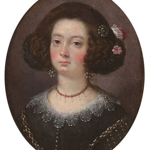 Null Ecole madrilène, milieu du XVIIe siècle 
Portrait de femme, la coiffure orn&hellip;