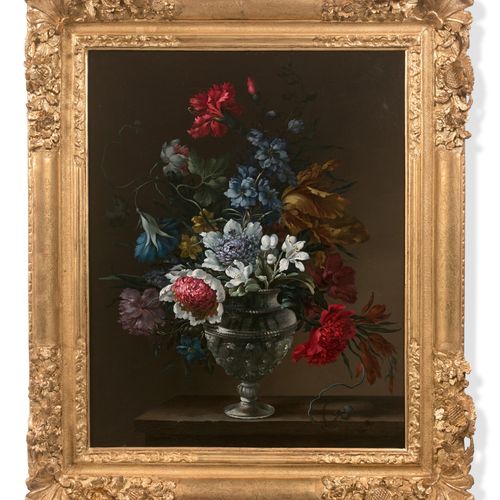 Attribué à Nicolas RICŒUR Bordeaux, vers 1750 1787 Vase de fleurs sur un entable&hellip;