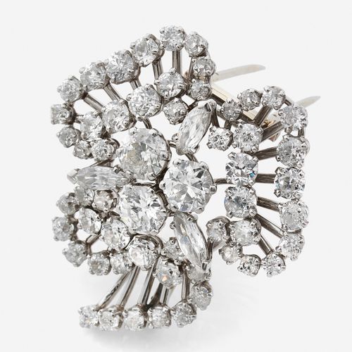 Null 
Clip de corsage
En platine et or gris 18k, stylisant un trèfle fileté et a&hellip;