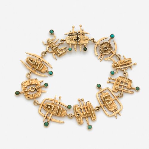 Null Arnoldo POMODORO 
Bracelet
En or jaune 18k, formé d'une succession de motif&hellip;