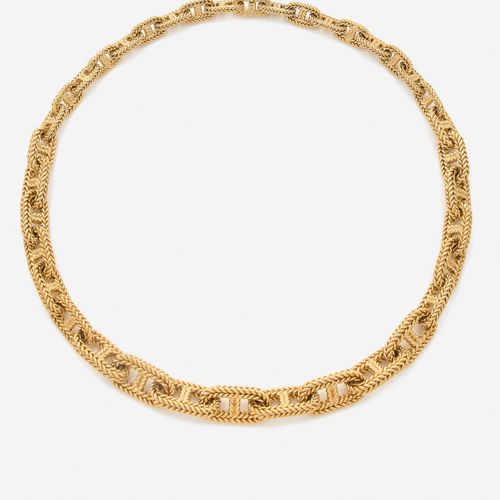 Null HERMES 
Collier "Chaîne d'ancre"
En or jaune 18k, composé de mailles marine&hellip;