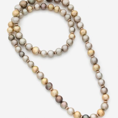 Null REPOSSI 
Sautoir
Formé de 67 perles de culture gold, grises, noires ou choc&hellip;