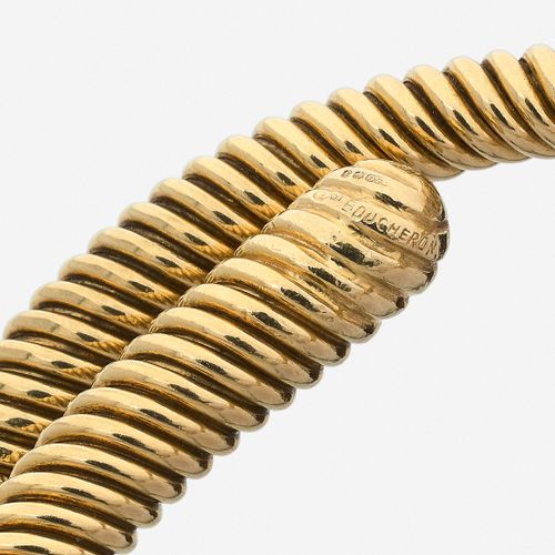 Null BOUCHERON 
Bracelet flexible
En or jaune 18k, formé d'un jonc torsadé en ch&hellip;