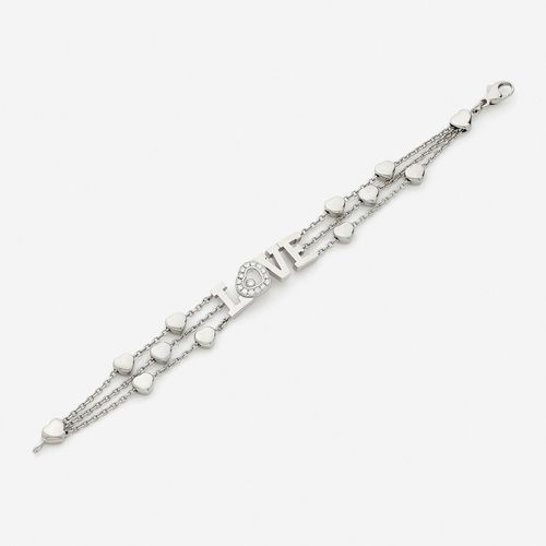 Null CHOPARD 
Bracelet "Love"
En or gris 18k, formé de trois chaînettes parsemée&hellip;