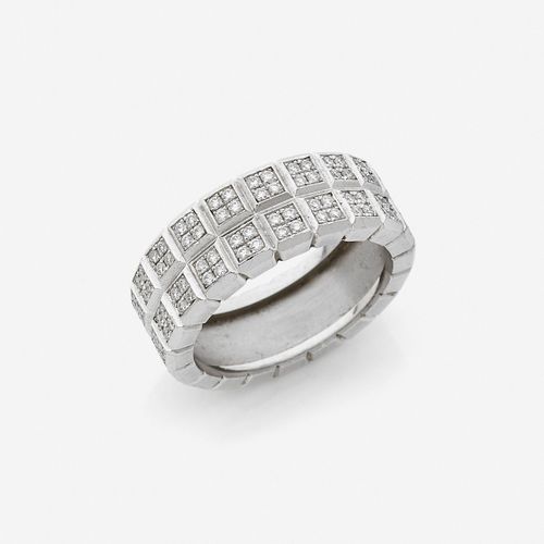 Null CHOPARD 
Bague "Ice Cube"
En or gris 18k, formée d'un double rangs de cubes&hellip;